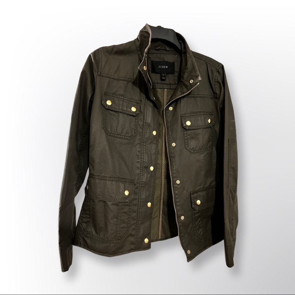Semi rain proof jacket! Olive green j. Crew